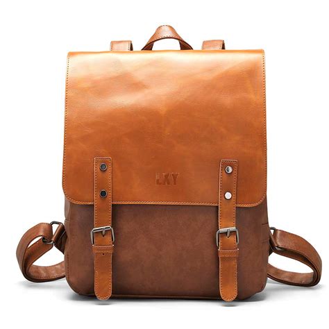 vegan leather travel backpack.